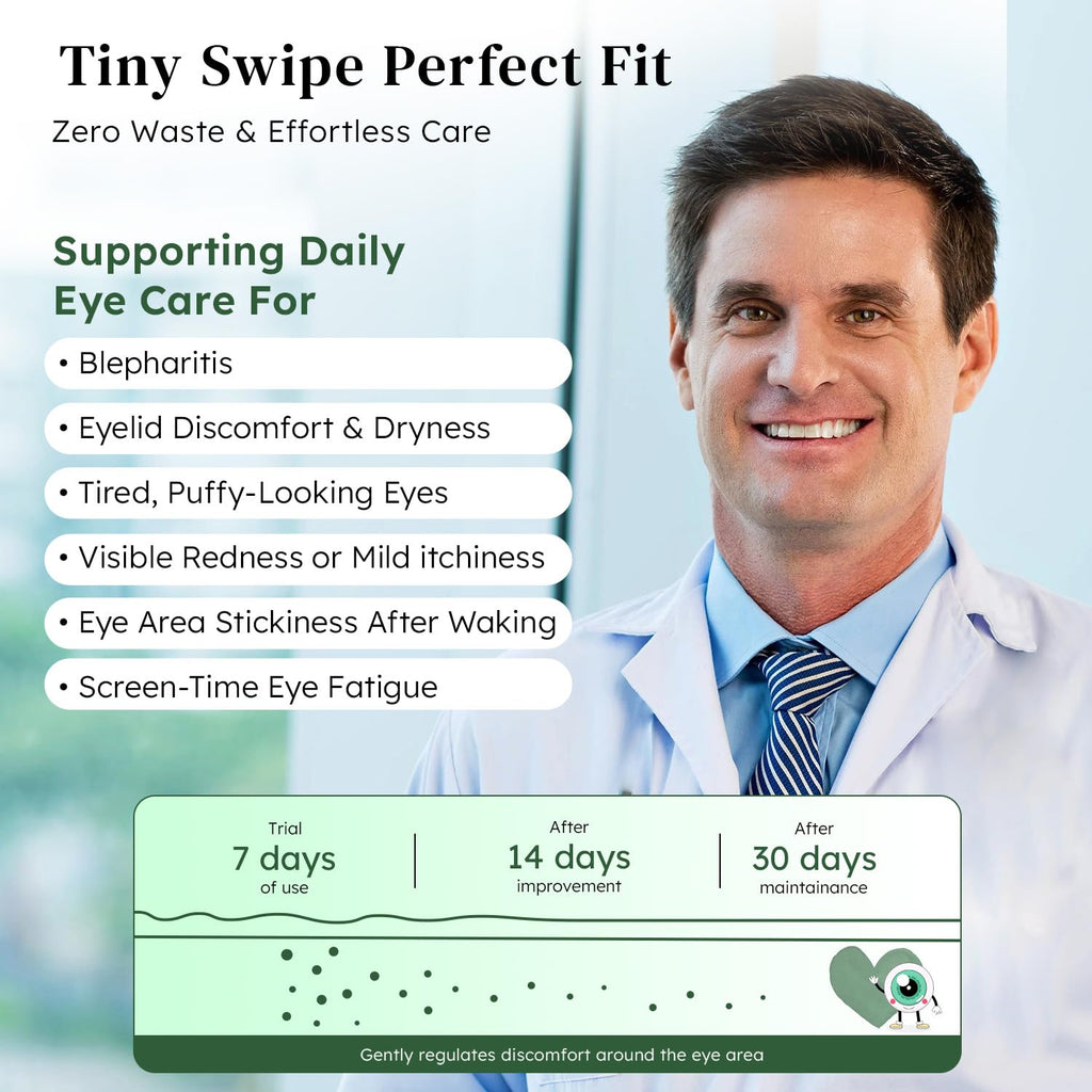 ProCIV 60-Count Eyelid Wipes – Tea Tree Oil & Hyaluronic Acid, Dual-Texture Eye Cleansing, Travel-Ready