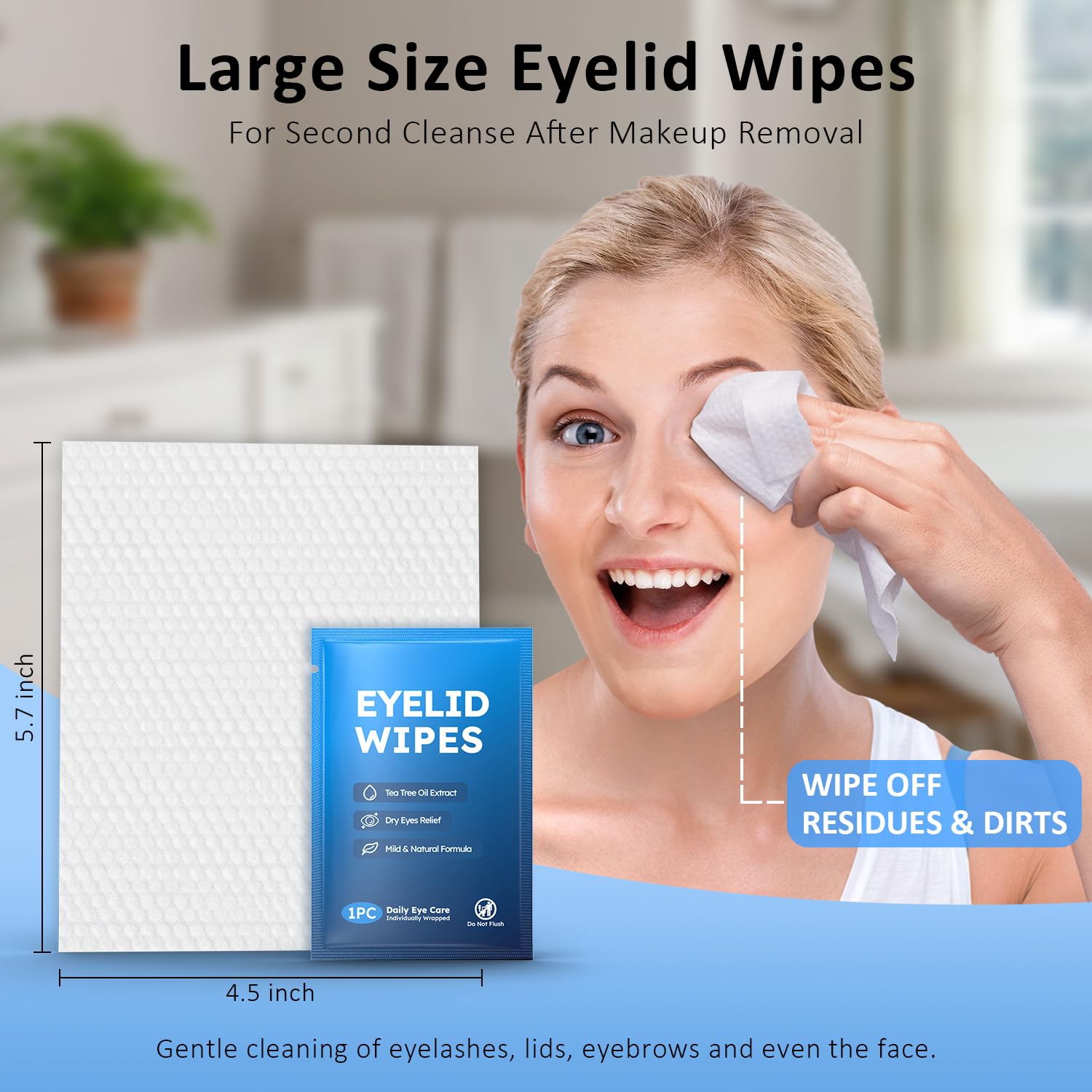 ProCIV 120-Pack Eyelid Cleansing Wipes for Itchy & Dry Eyes – Family Size Pack of 2