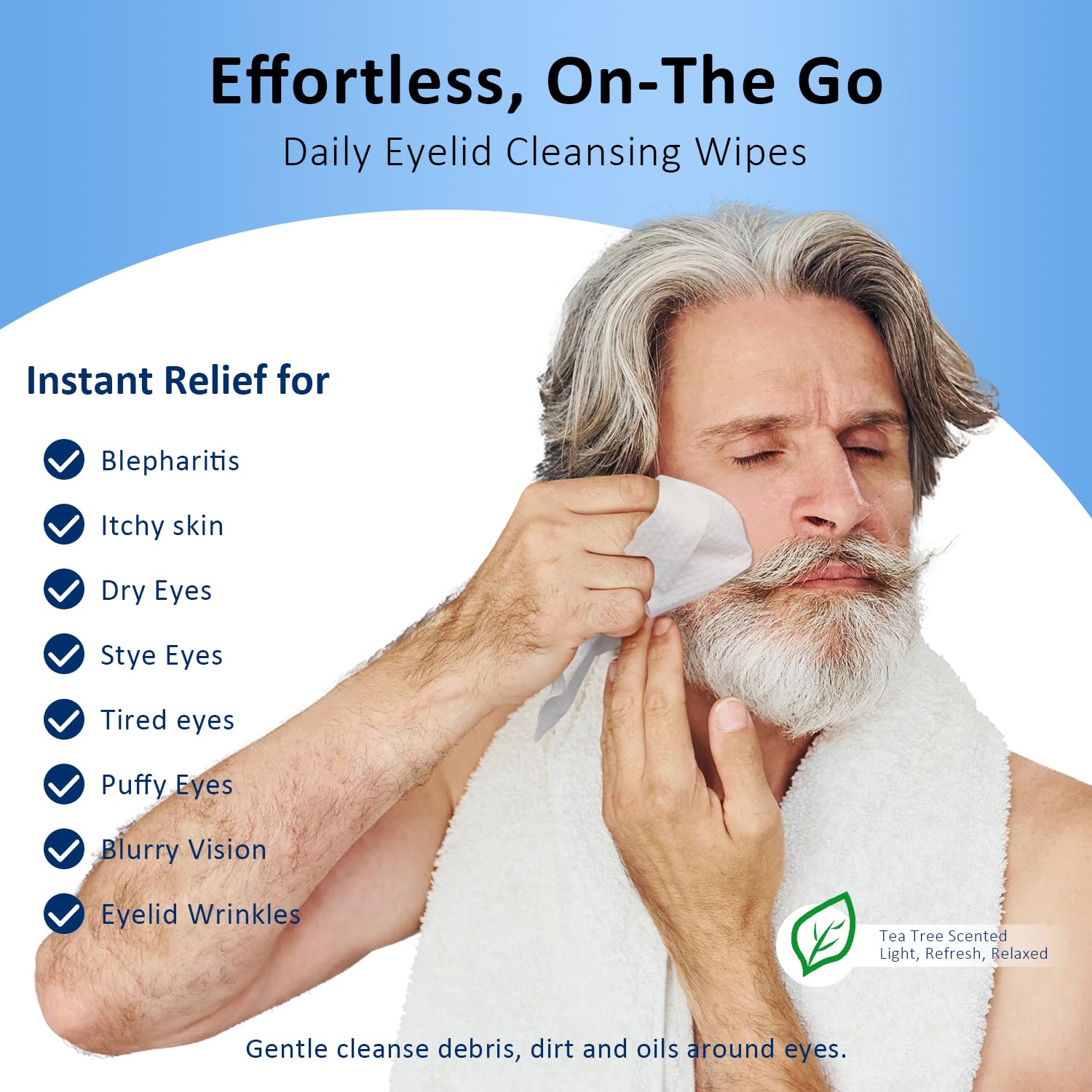 ProCIV 120-Pack Eyelid Cleansing Wipes for Itchy & Dry Eyes – Family Size Pack of 2