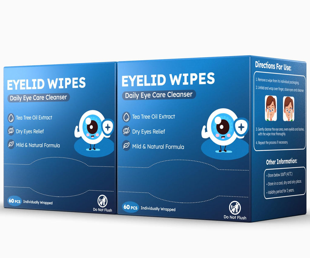 ProCIV 120-Pack Eyelid Cleansing Wipes for Itchy & Dry Eyes – Family Size Pack of 2