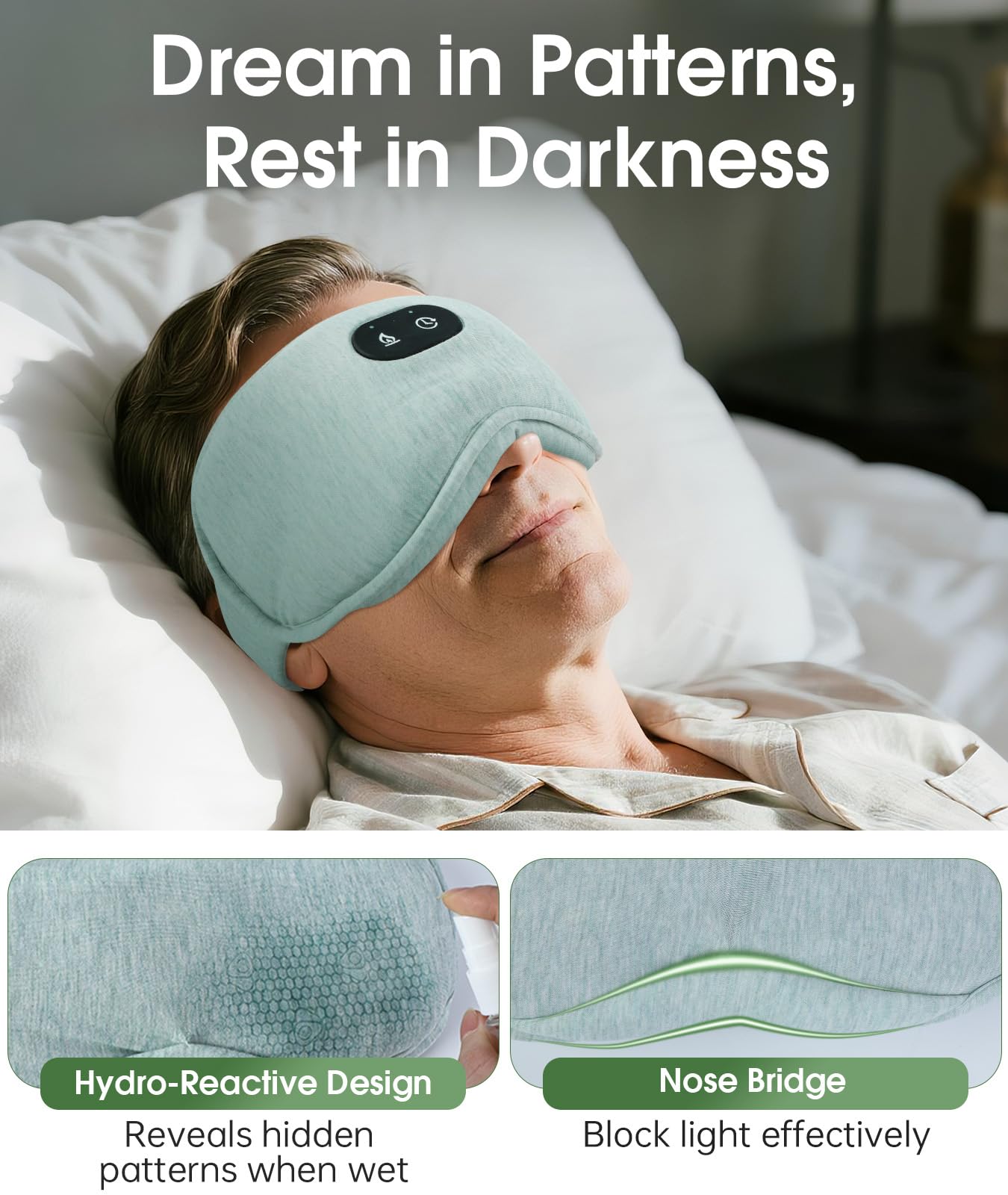 ProCIV Detachable Heated Eye Mask – Graphene Heat, Cold Pack, Algae Fiber, Travel Ready