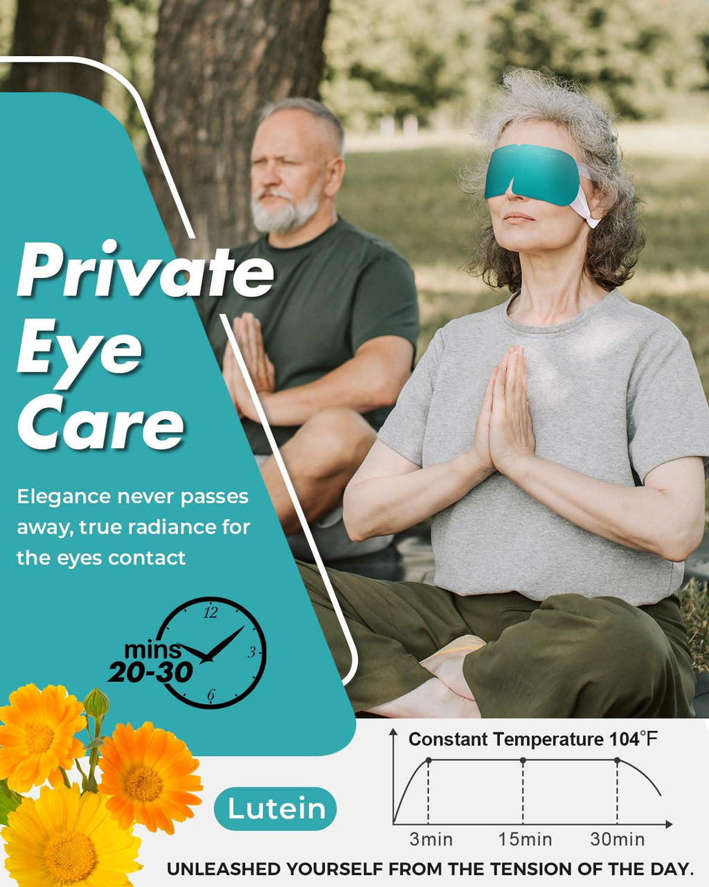 ProCIV 30 Packs Lutein Steam Eye Masks – Auto-Heat Disposable Sleep Masks for Dry Eyes