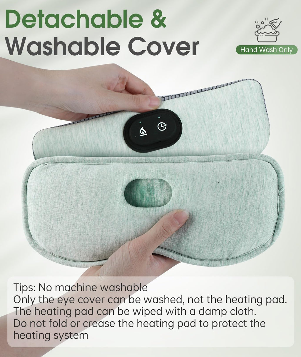 ProCIV Detachable Heated Eye Mask – Graphene Heat, Cold Pack, Algae Fiber, Travel Ready