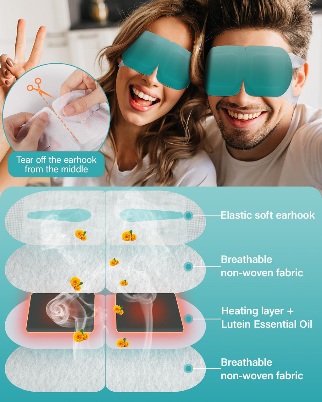 ProCIV 30 Packs Lutein Steam Eye Masks – Auto-Heat Disposable Sleep Masks for Dry Eyes