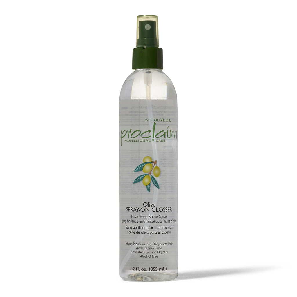 Proclaim Olive Spray-On Glosser – Detangle, Smooth, Anti-Frizz for Relaxed or Permed Hair