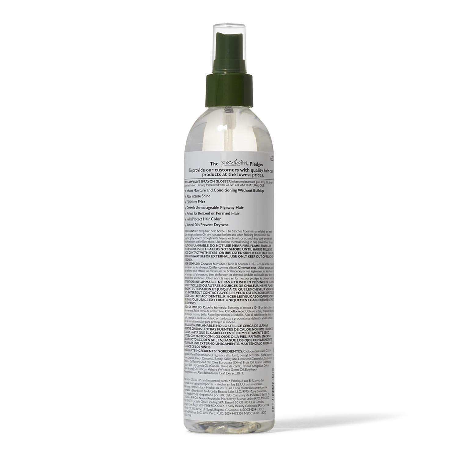 Proclaim Olive Spray-On Glosser – Detangle, Smooth, Anti-Frizz for Relaxed or Permed Hair