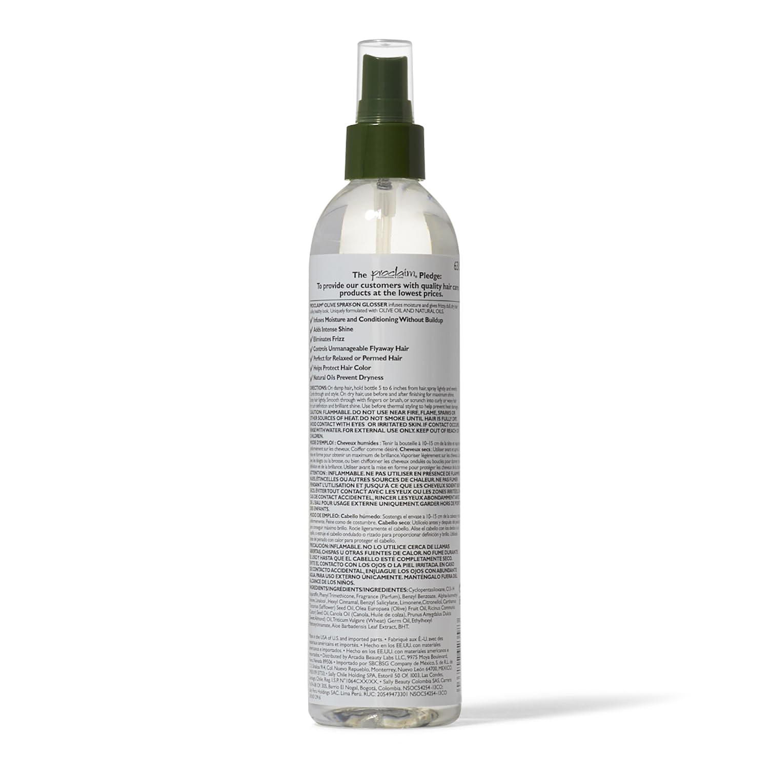 Proclaim Olive Spray-On Glosser – Detangle, Smooth, Anti-Frizz for Relaxed or Permed Hair