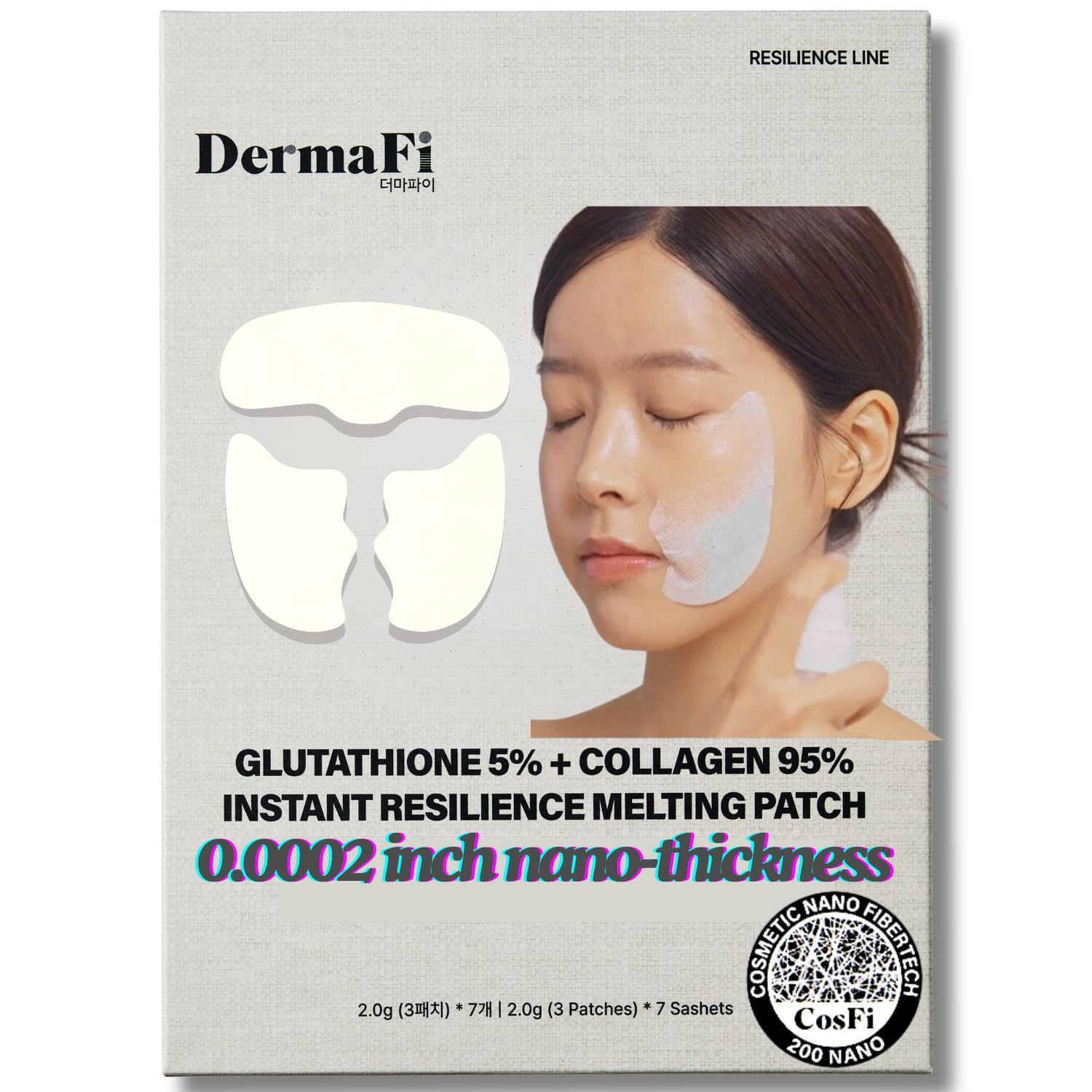 Produco DermaFi Glutathione 5% + Collagen 95% Patch Mask — 7 Pack