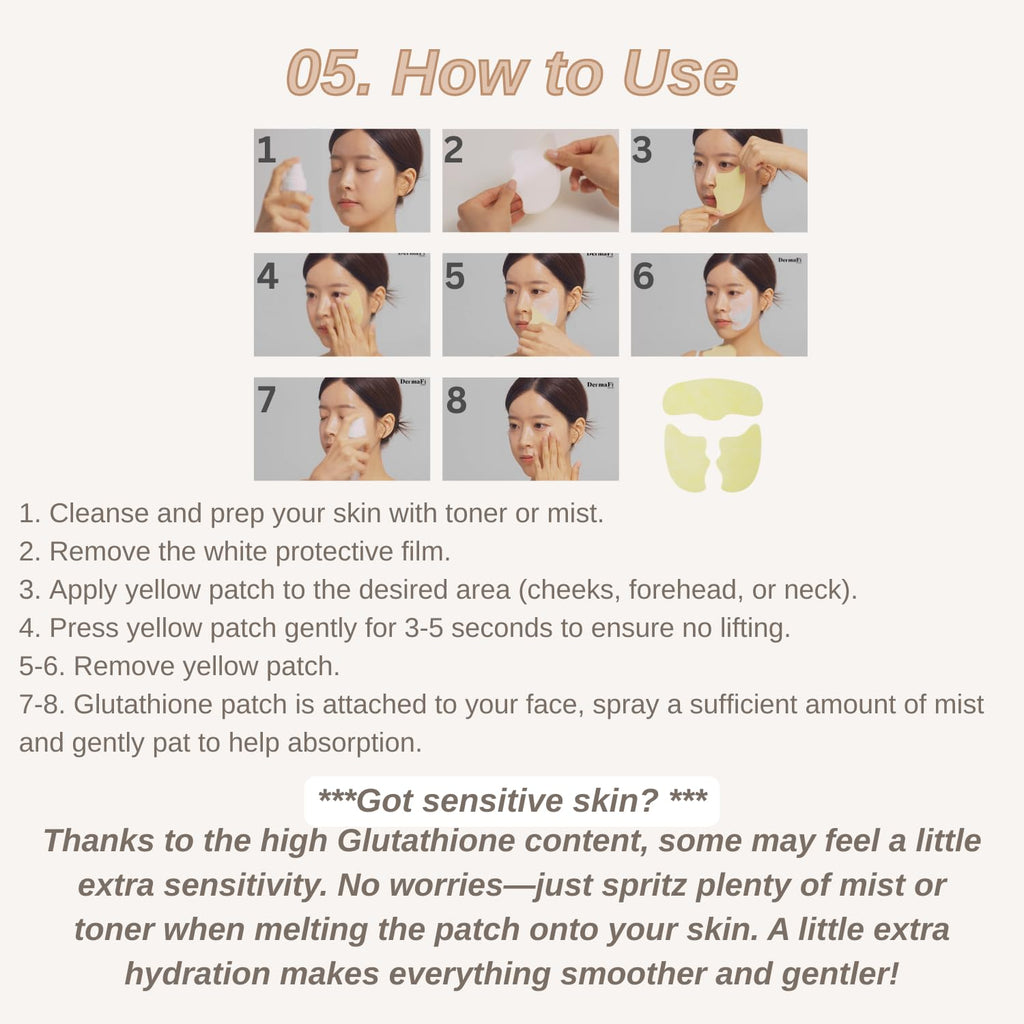 Produco DermaFi Glutathione 5% + Collagen 95% Patch Mask — 7 Pack