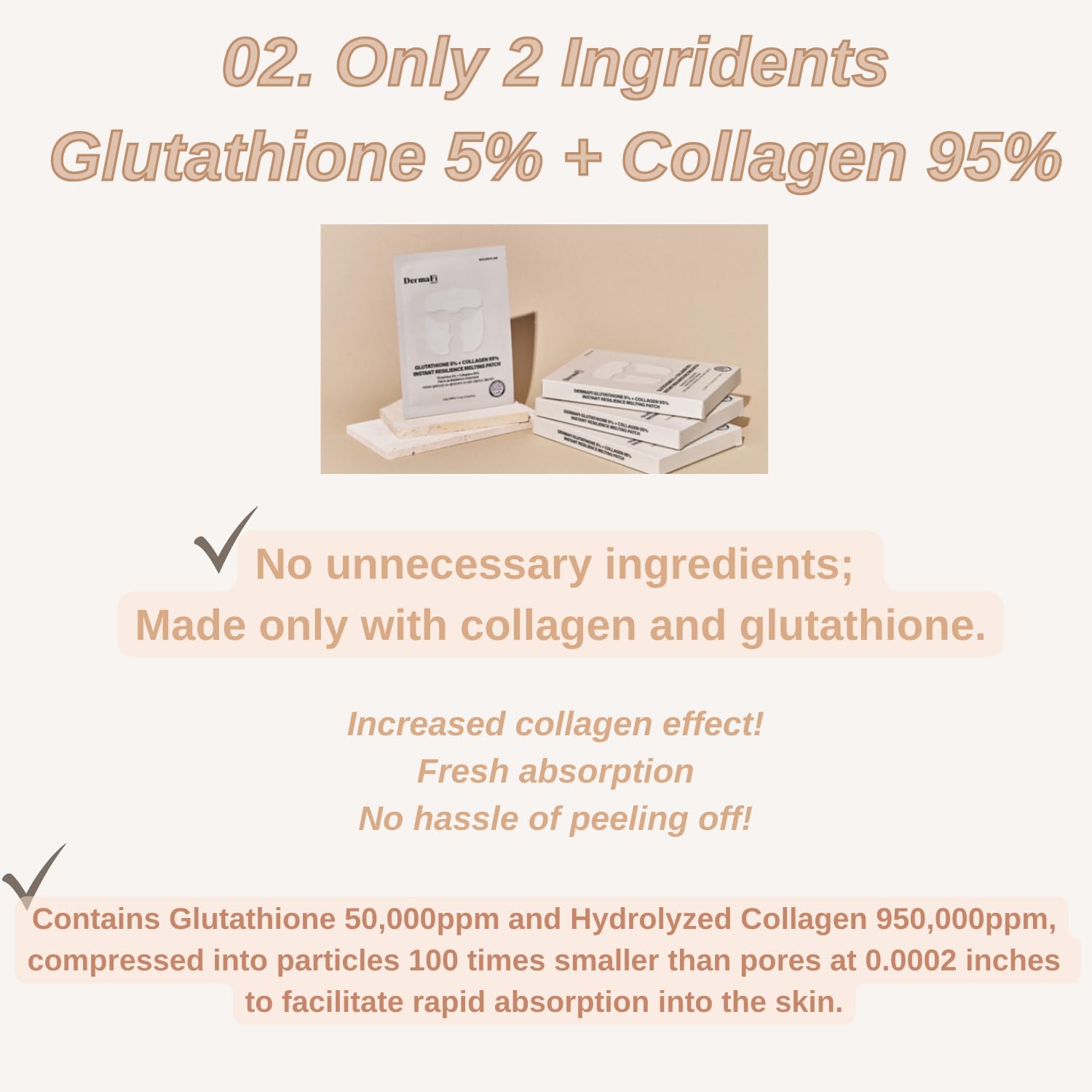 Produco DermaFi Glutathione 5% + Collagen 95% Patch Mask — 7 Pack
