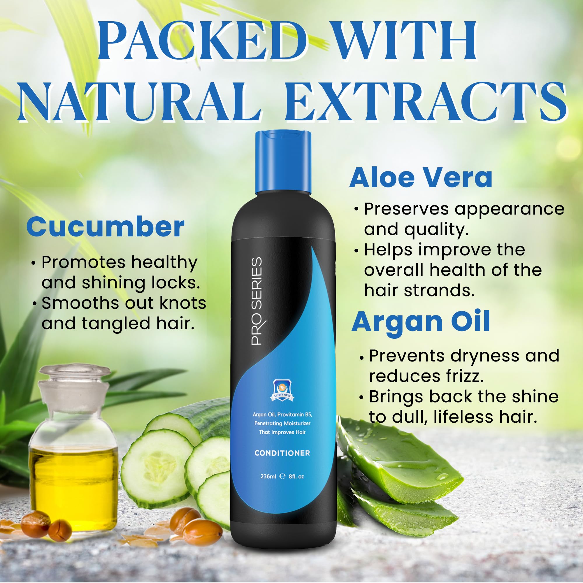 Pro Series Conditioner for Lace Wigs & Hairpieces - Argan Oil, Aloe Vera & Cucumber | Professional Hair Labs, 8oz