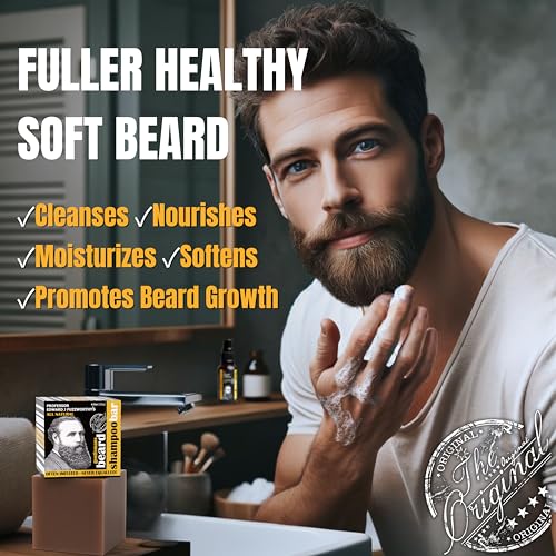 Professor Fuzzworthy's Gentlemans Beer Shampoo Bar – All-Natural Tasmanian Oils for Hair, Beard & Body (4.2 oz)