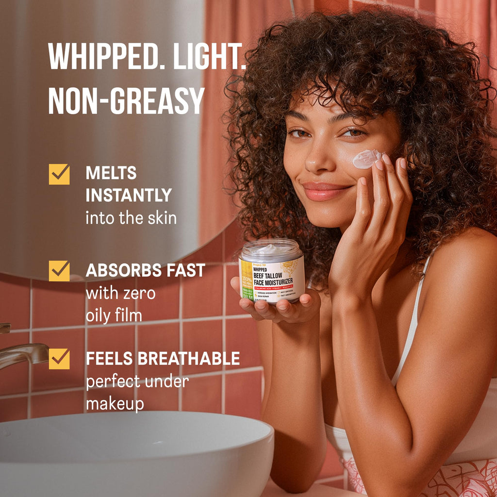 PROJECT 701 Beef Tallow Face Moisturizer — Grass-Fed Tallow, Honey & Liposomal Hyaluronic Acid | Glass Jar