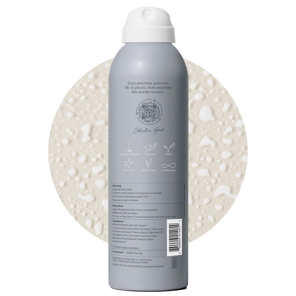 Project Reef Non-Aerosol Aloe Cooling Mist – Vegan, Ocean-Friendly After-Sun Hydration (5 oz)