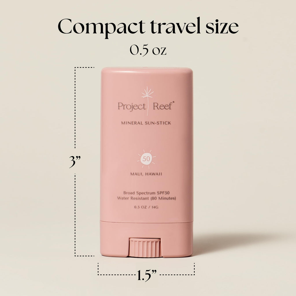 Project Reef SPF 50 Mineral Sunscreen Stick – Compact, Reef-Safe, Hawaii Act 104 Compliant, Vegan, 0.5 oz