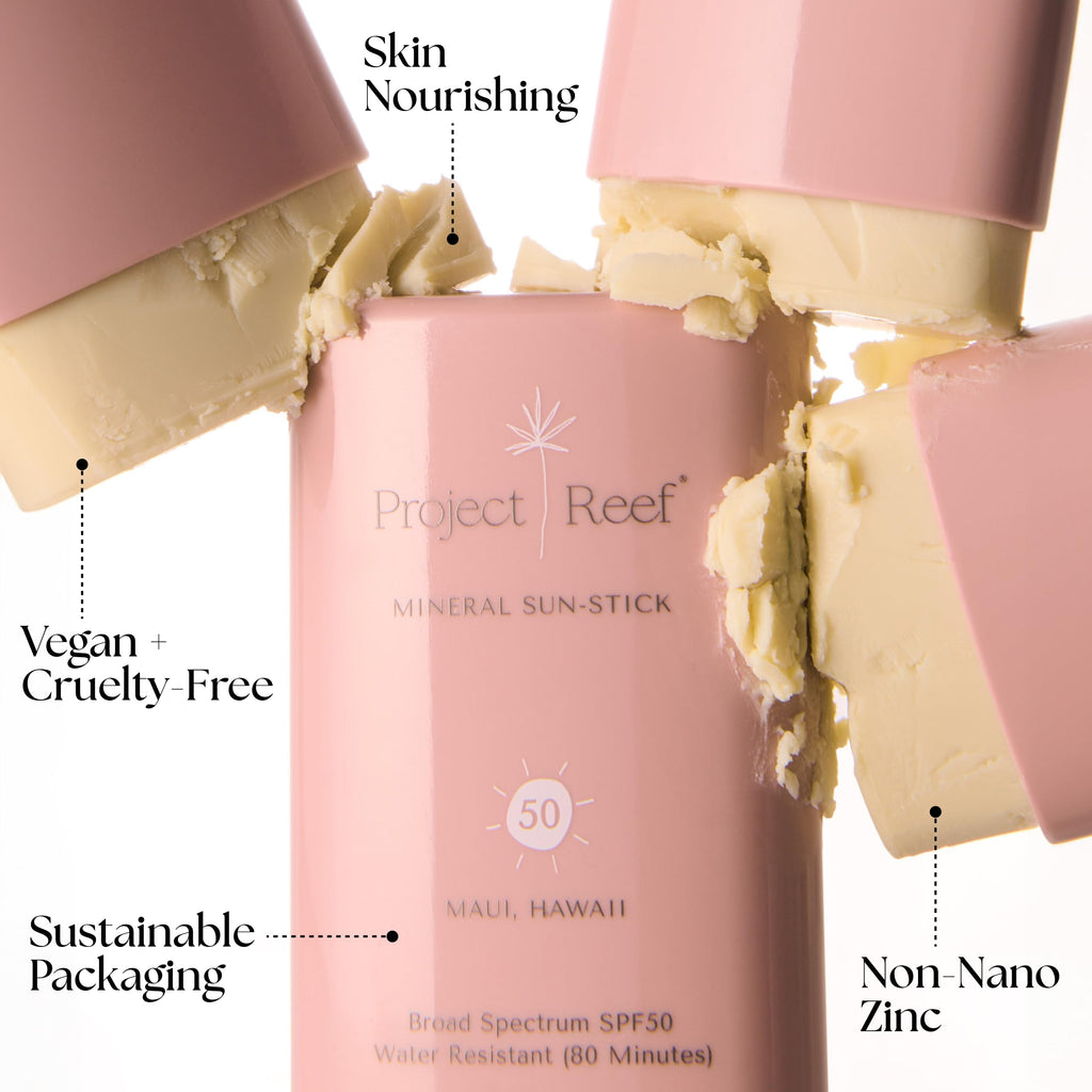 Project Reef SPF 50 Mineral Sunscreen Stick – Compact, Reef-Safe, Hawaii Act 104 Compliant, Vegan, 0.5 oz
