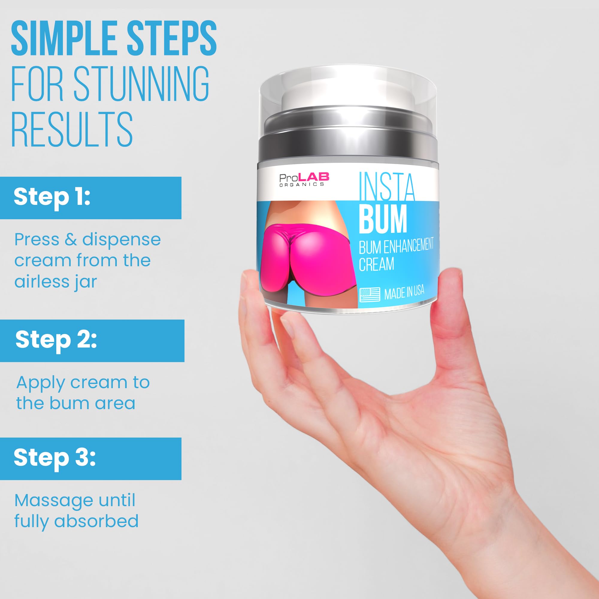 ProLab Organics InstaBum Butt Enhancement Cream – Lift, Firm & Fuller Curves