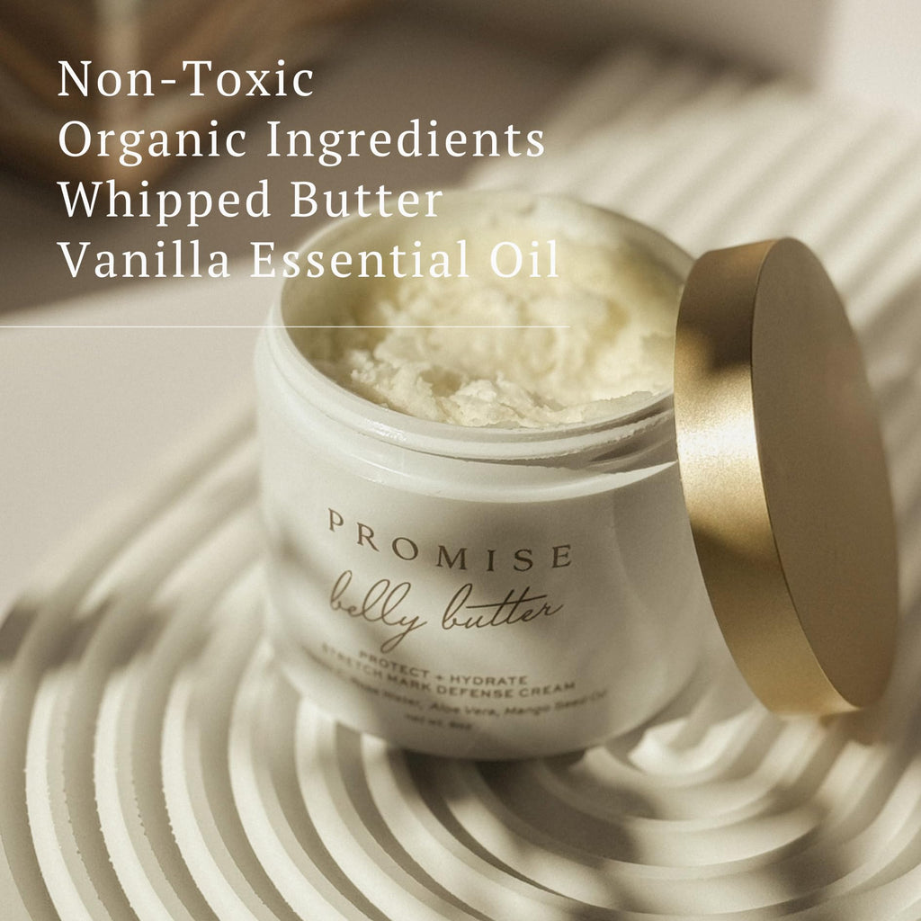Promise Prenatal Belly Butter – Deep Hydration, Stretch Mark Prevention, Vegan, Made in USA