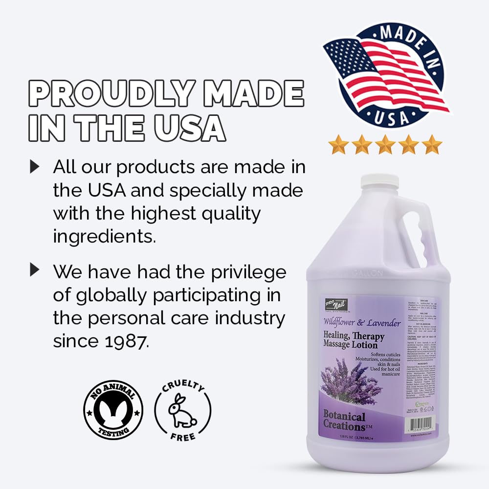 PRONAIL Healing Therapy Massage Lotion - Lavender, 1 Gallon | Hydrating Spa-Quality Massage Lotion