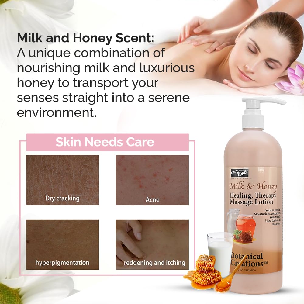 PRO NAIL Healing Therapy Massage Lotion – Hydrating Spa-Quality Pedicure & Hot Oil Manicure