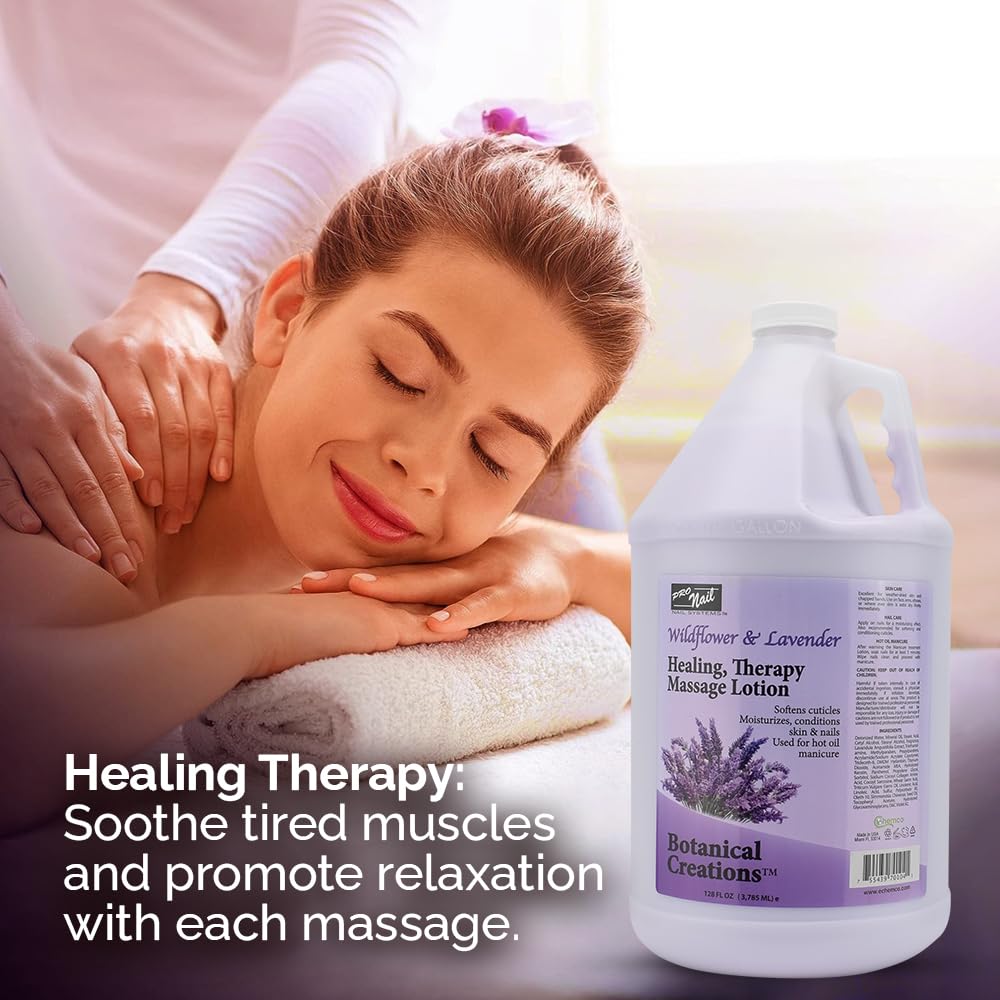 PRONAIL Healing Therapy Massage Lotion - Lavender, 1 Gallon | Hydrating Spa-Quality Massage Lotion