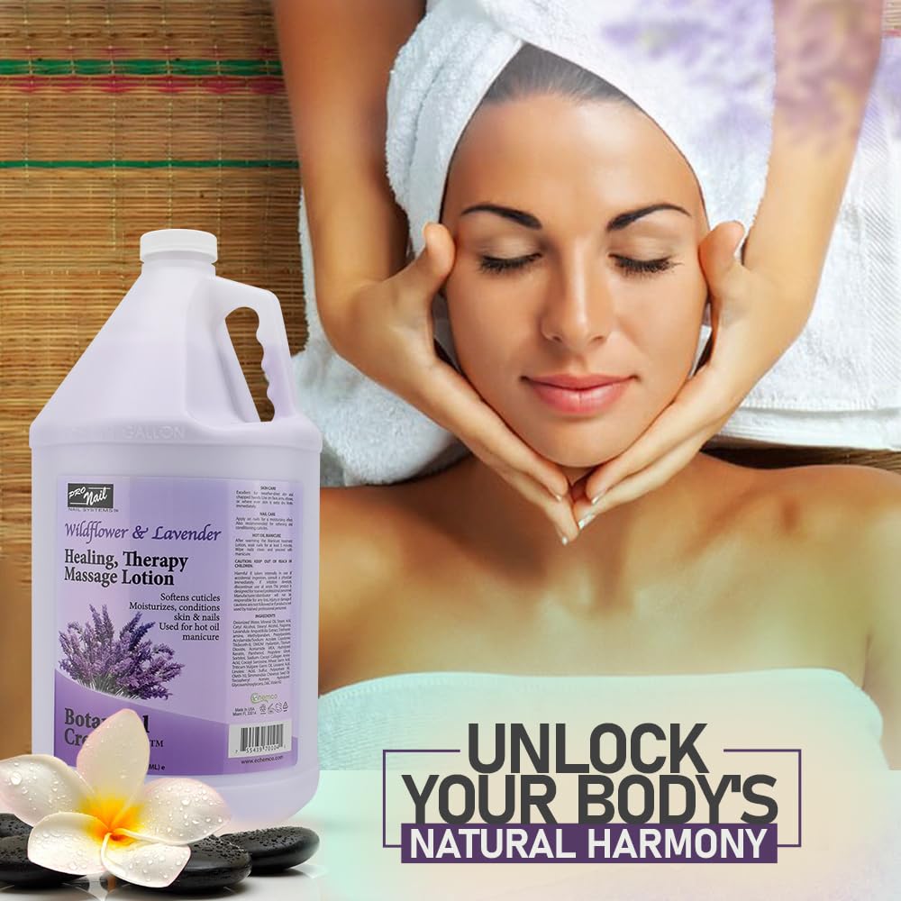 PRONAIL Healing Therapy Massage Lotion - Lavender, 1 Gallon | Hydrating Spa-Quality Massage Lotion
