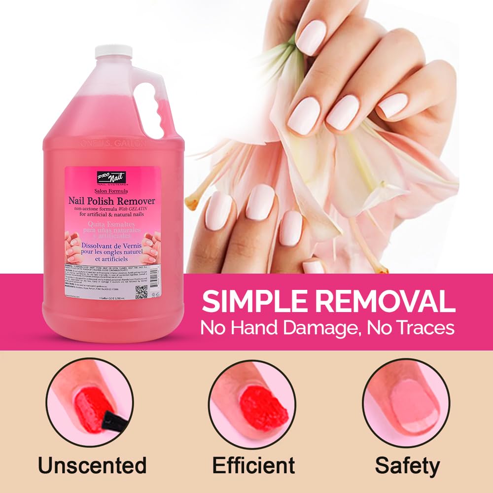 PRO NAIL Non-Acetone Nail Polish Remover – Professional, Maximum Strength, 1 Gallon