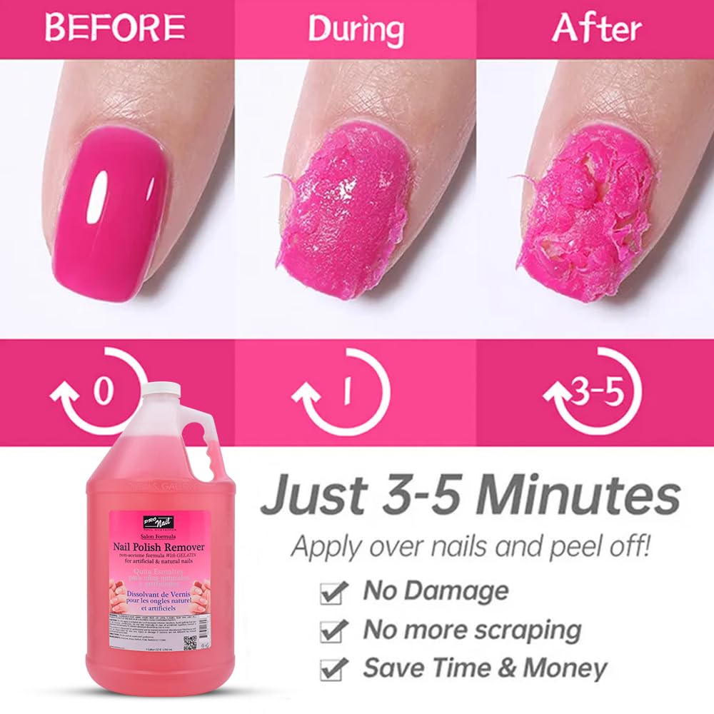 PRO NAIL Non-Acetone Nail Polish Remover – Professional, Maximum Strength, 1 Gallon