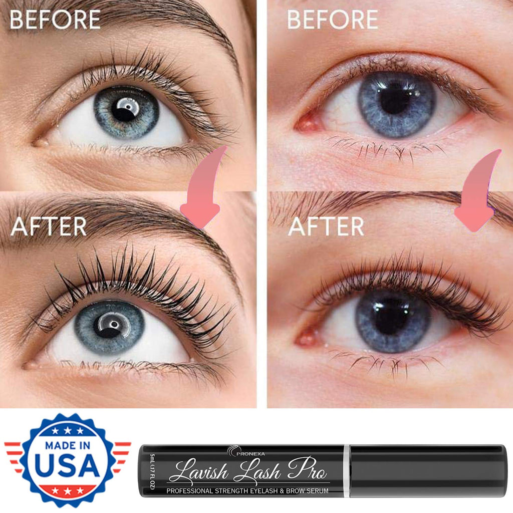 Lavish Lash Pro by Pronexa Hairgenics — Professional Strength Eyelash & Eyebrow Growth Serum (5 mL, 6-Month Supply)