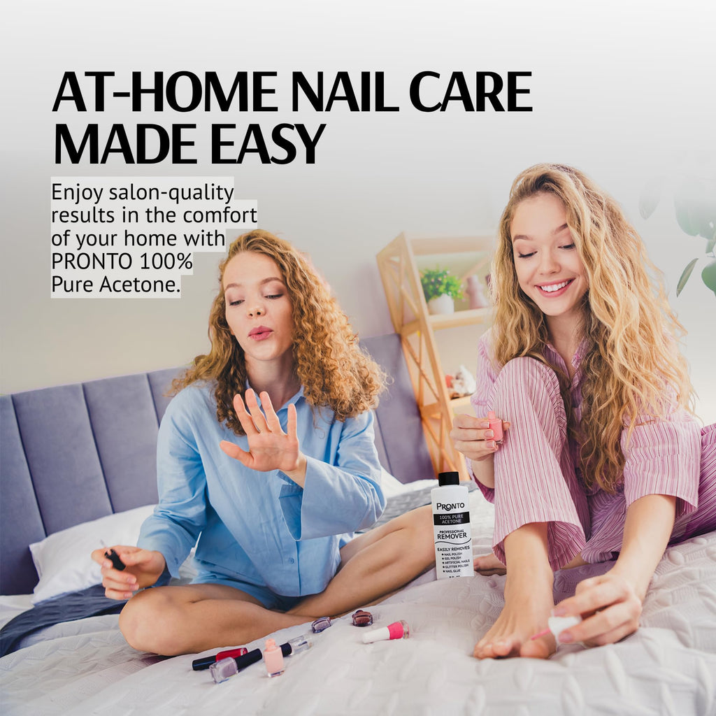 Pronto 100% Acetone Nail Polish Remover - 16 Fl Oz | Gel, Glue, & Acrylic Remover