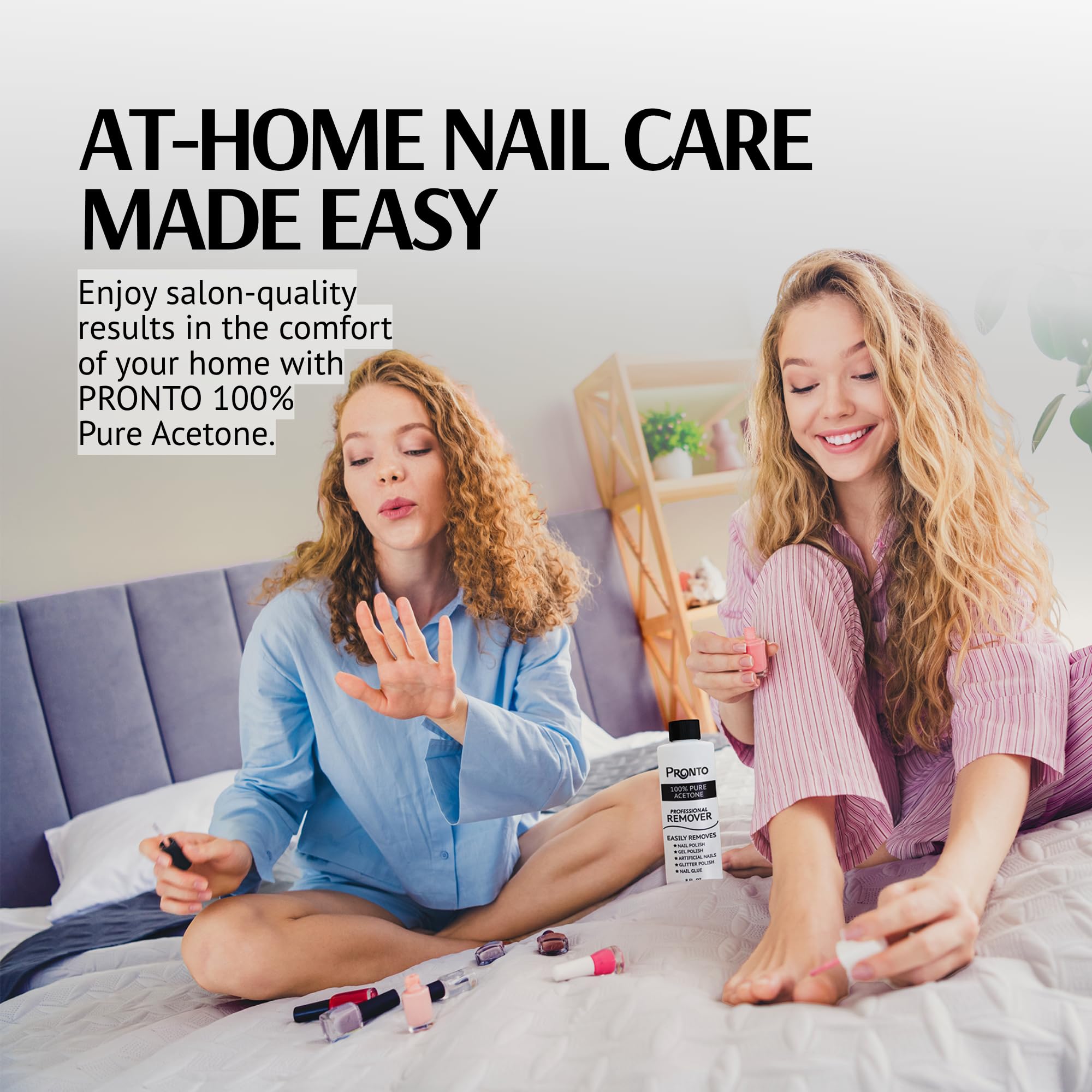 Pronto 100% Acetone Nail Polish Remover - 16 Fl Oz | Gel, Glue, & Acrylic Remover