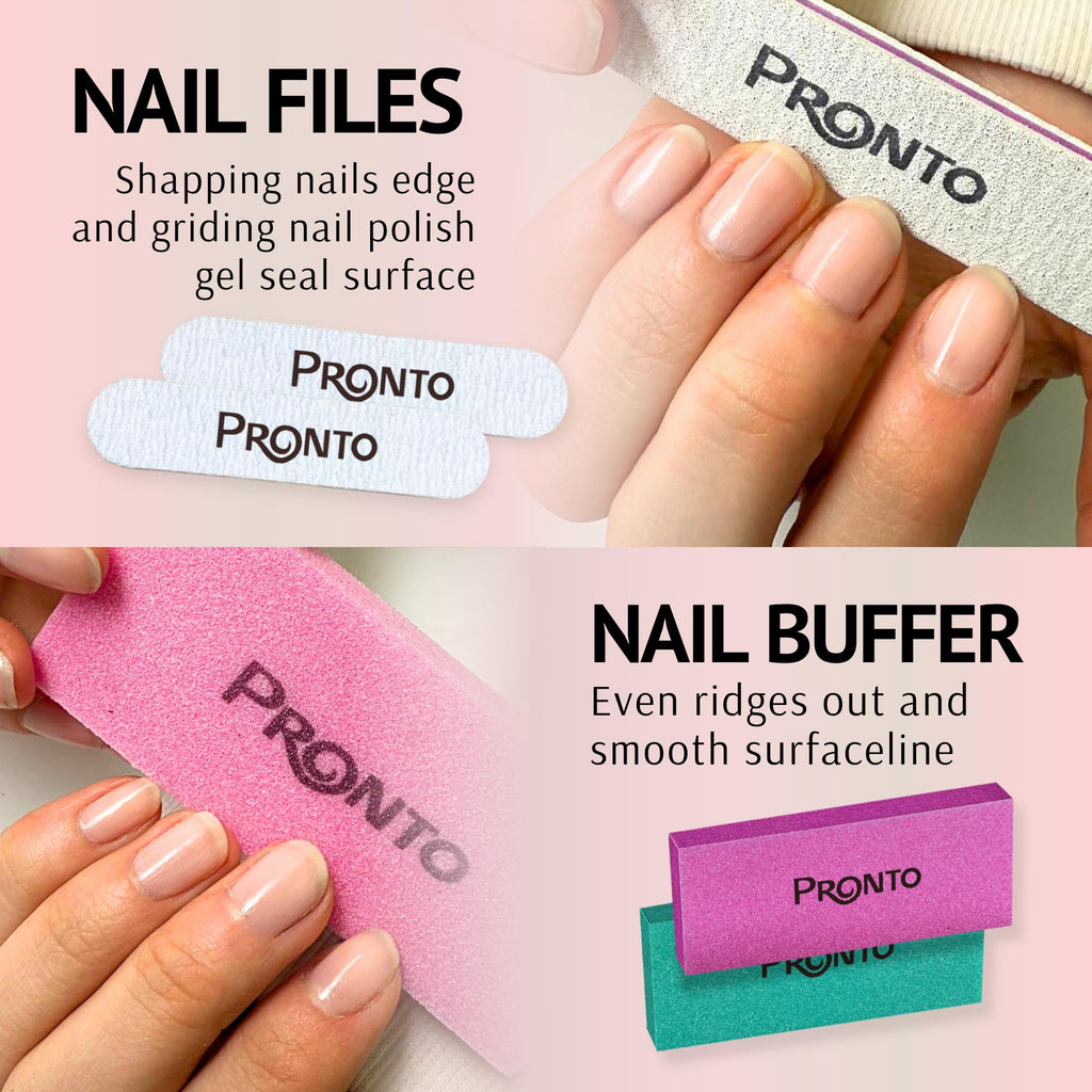 Pronto Gel Nail Polish Remover Kit – 8oz Pure Acetone, Nail File & Soak-Off Bowl