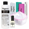 Pronto Gel Nail Polish Remover Kit – 8oz Pure Acetone, Nail File & Soak-Off Bowl