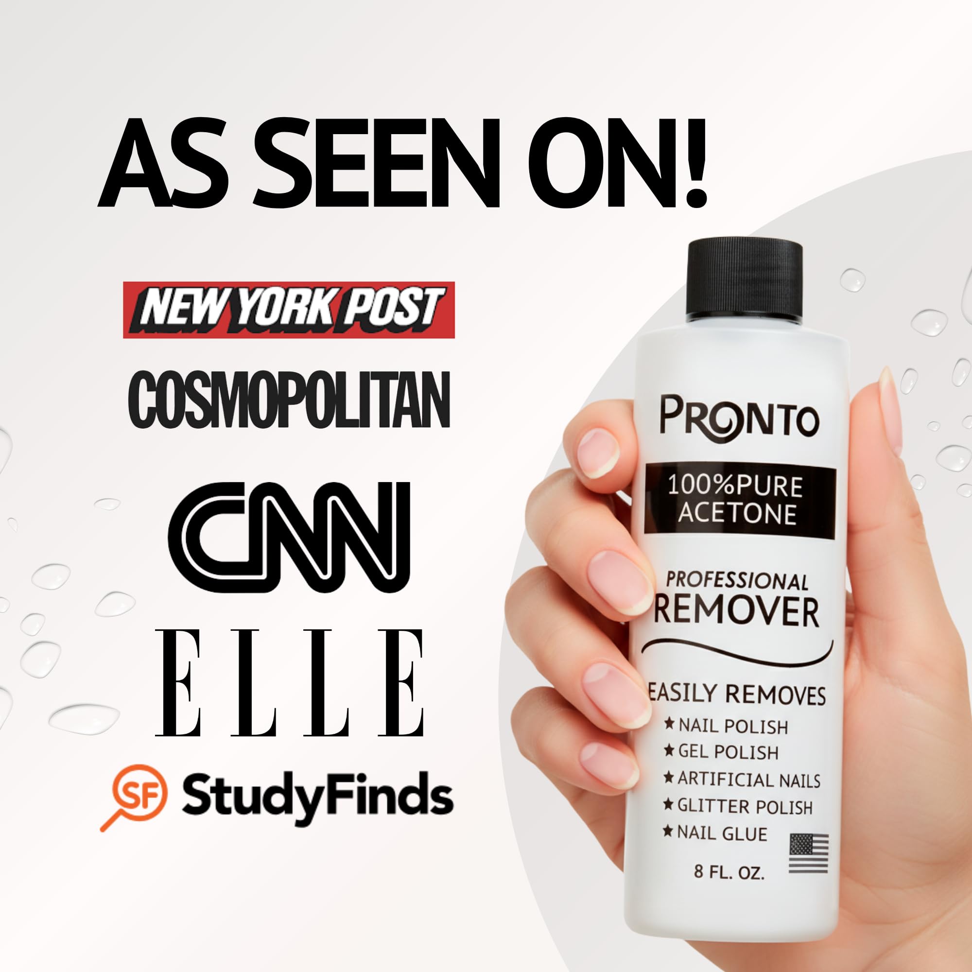 Pronto Gel Nail Polish Remover Kit – 8oz Pure Acetone, Nail File & Soak-Off Bowl