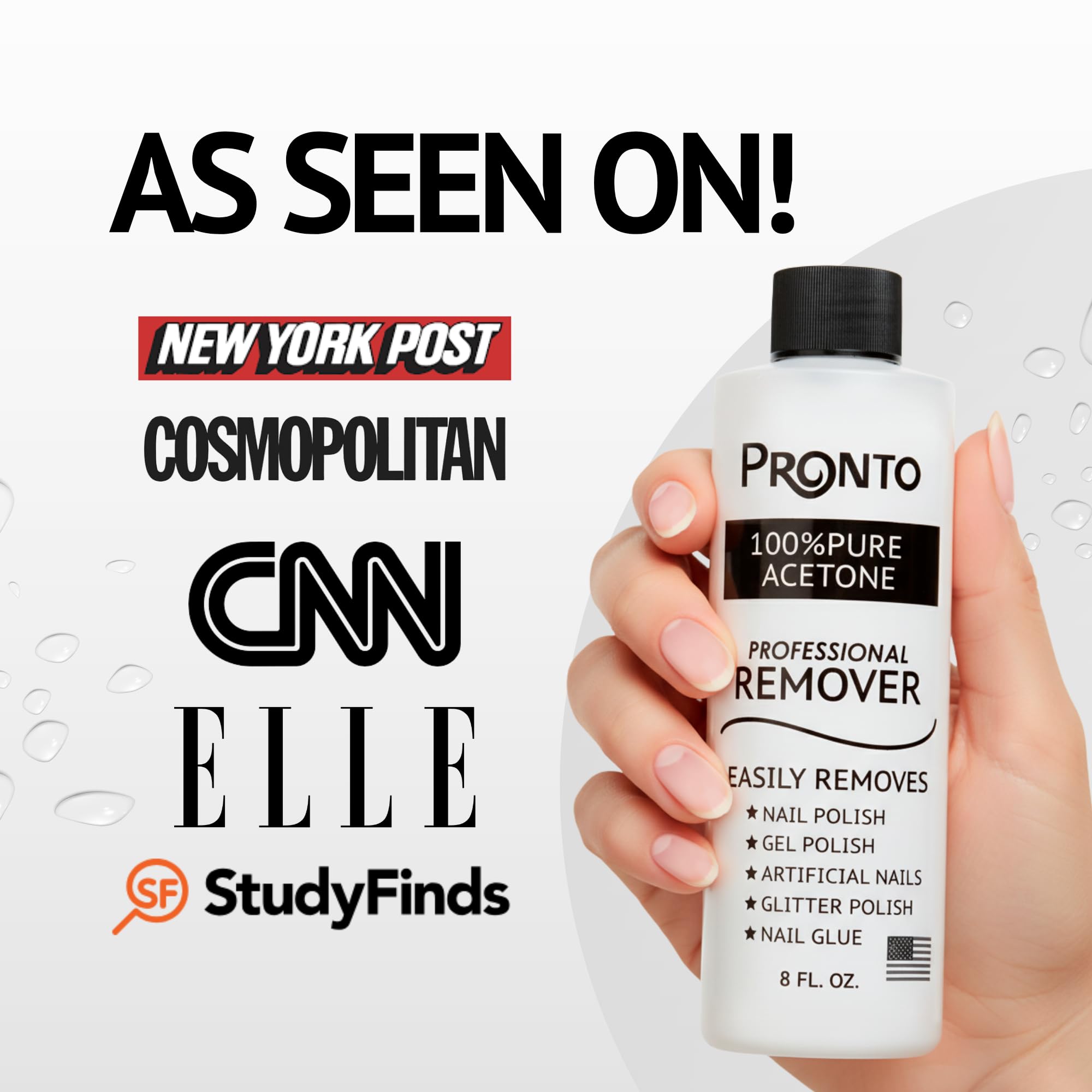 Pronto 100% Acetone Nail Polish Remover - 16 Fl Oz | Gel, Glue, & Acrylic Remover