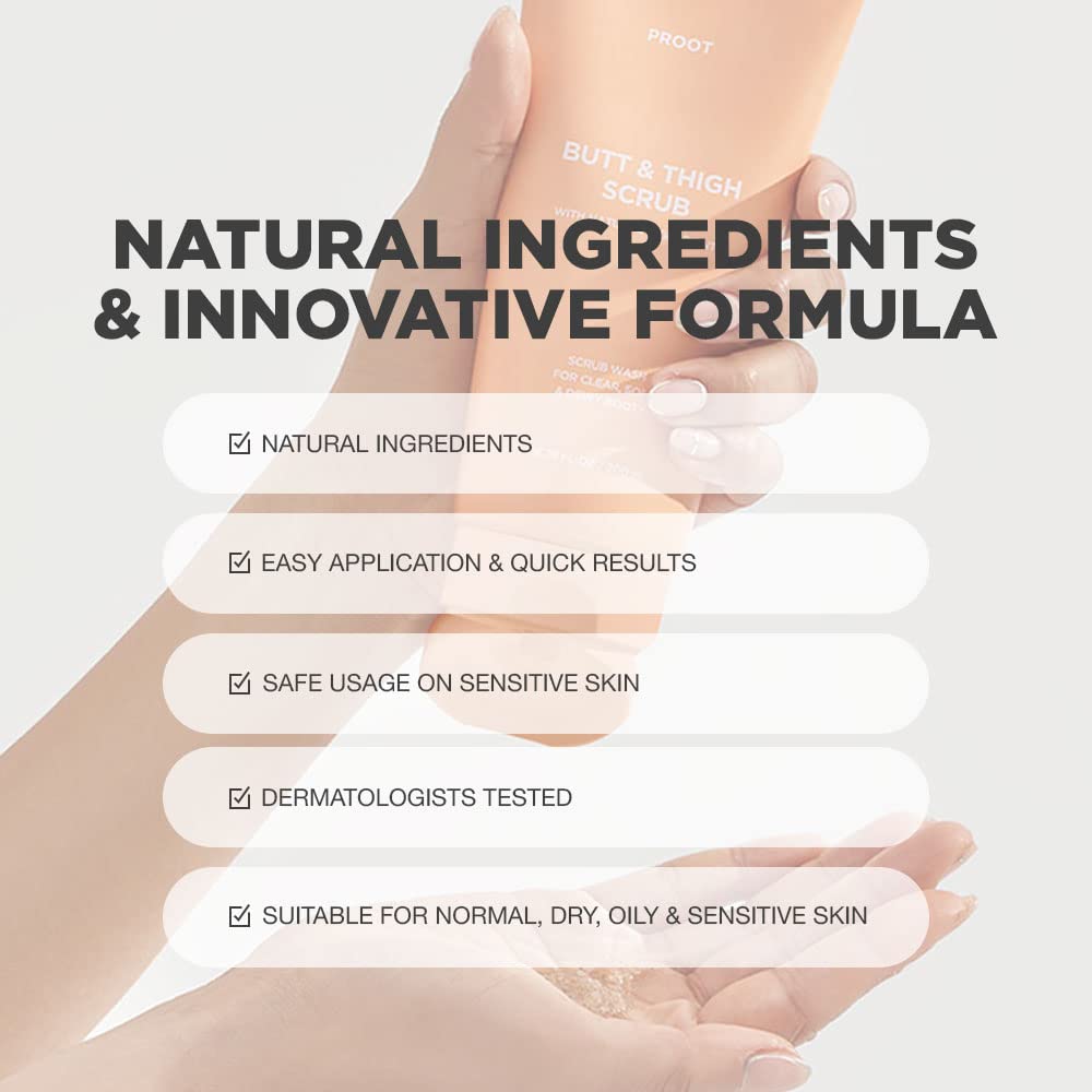 PROOT Butt Scrub Wash | Exfoliating Body Wash for Acne & Ingrown Hair