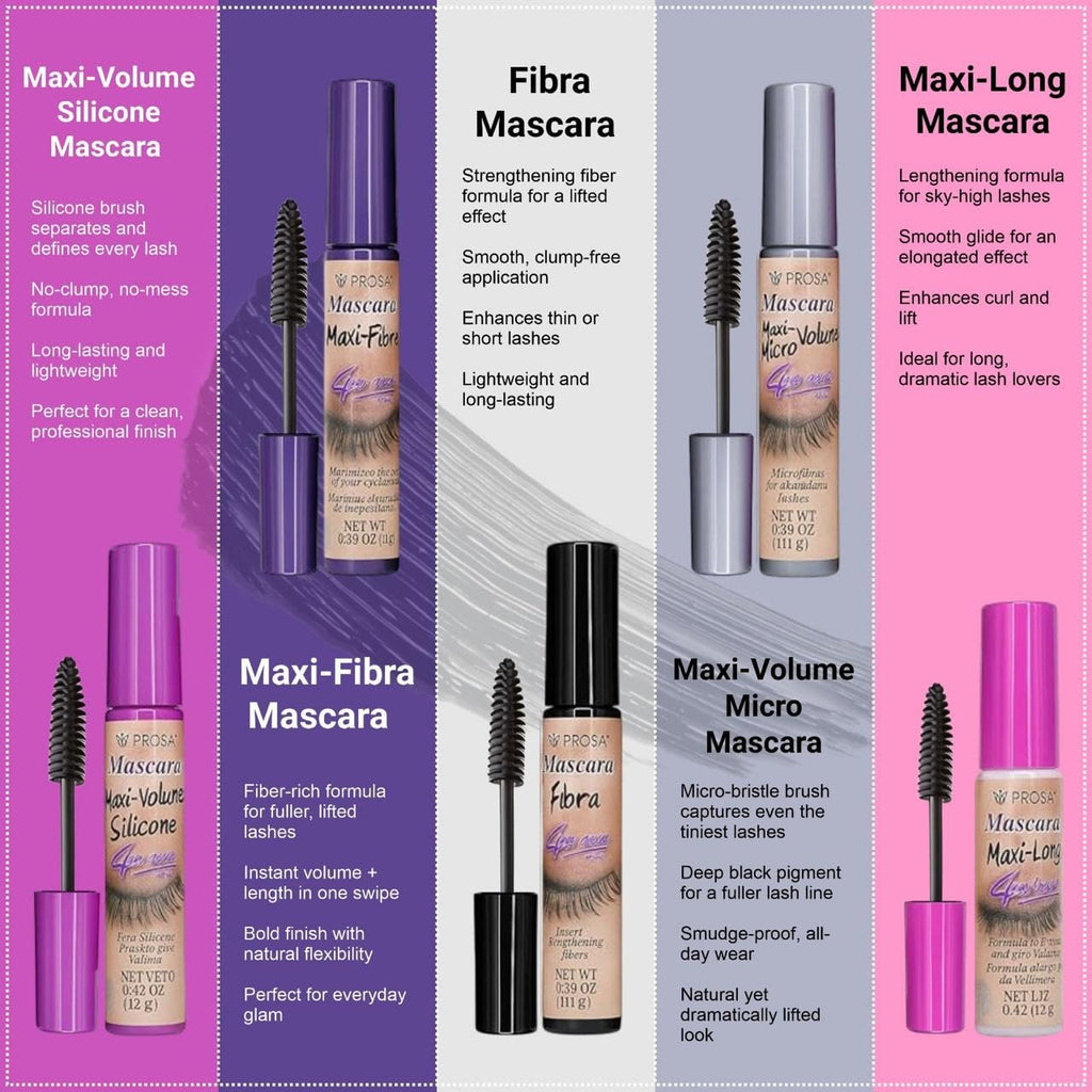 Prosa Mascara Professional Collection – Amplified Volume & Length (Pack of 5)