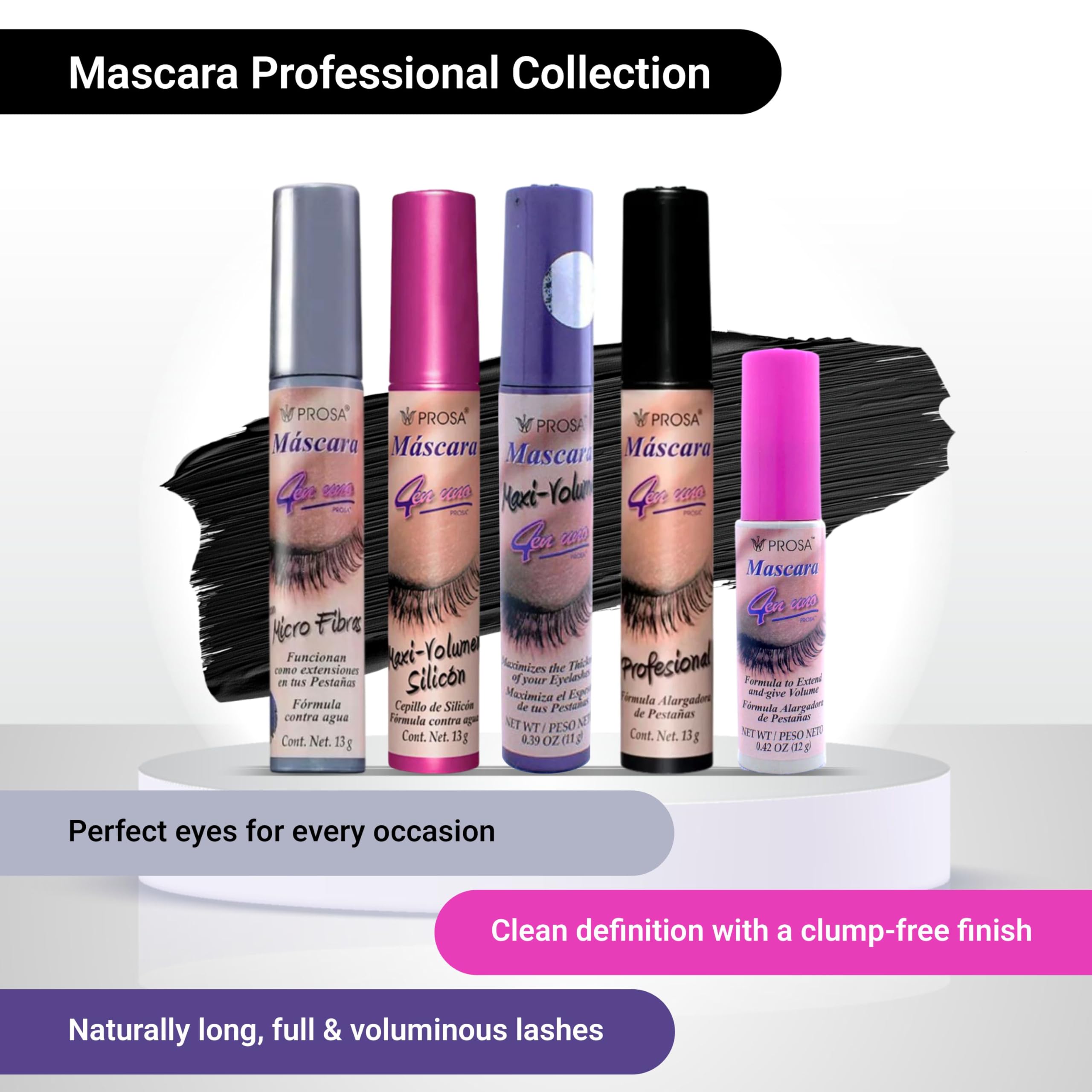 Prosa Mascara Professional Collection – Amplified Volume & Length (Pack of 5)