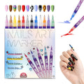 PROTECTMETER Nail Art Pens — 12 Colors, 0.5mm Fine Tip, Quick-Dry Water-Based Kit