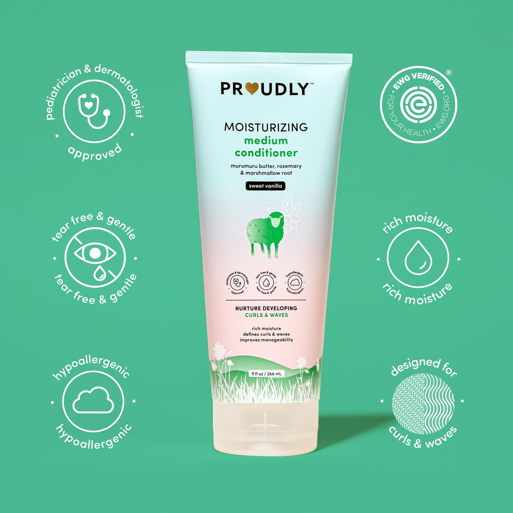 PROUDLY Moisturizing Baby Conditioner for Wavy & Curly Hair – Sweet Vanilla (2-Pack)