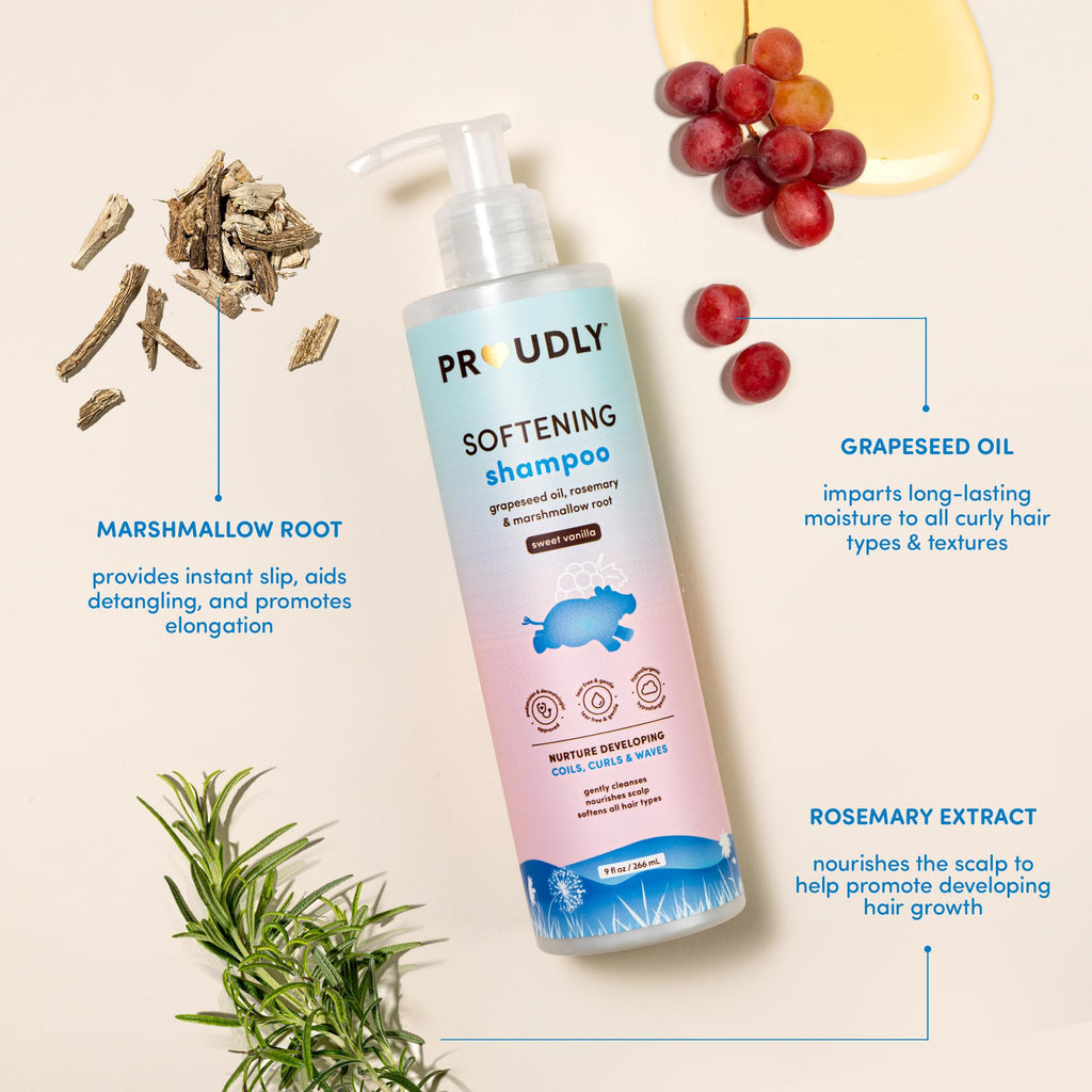 PROUDLY Softening Shampoo by Gabrielle Union & Dwyane Wade — Tear-Free, Dermatologist-Tested, 2 x 9 oz