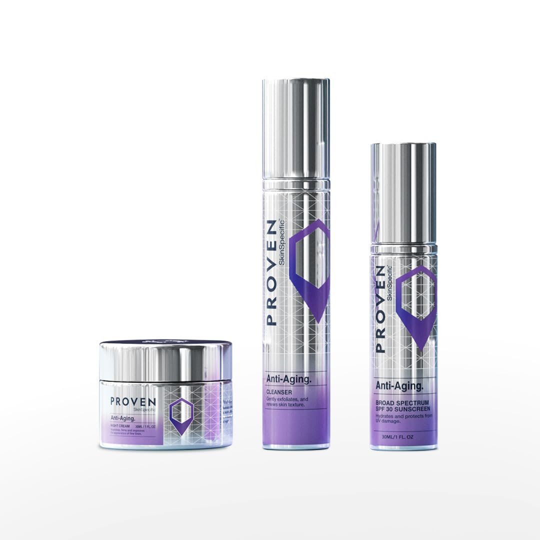 PROVEN SkinSpecific Anti-Aging Routine — 3-Step System (Cleanser, Night Cream & SPF 30)