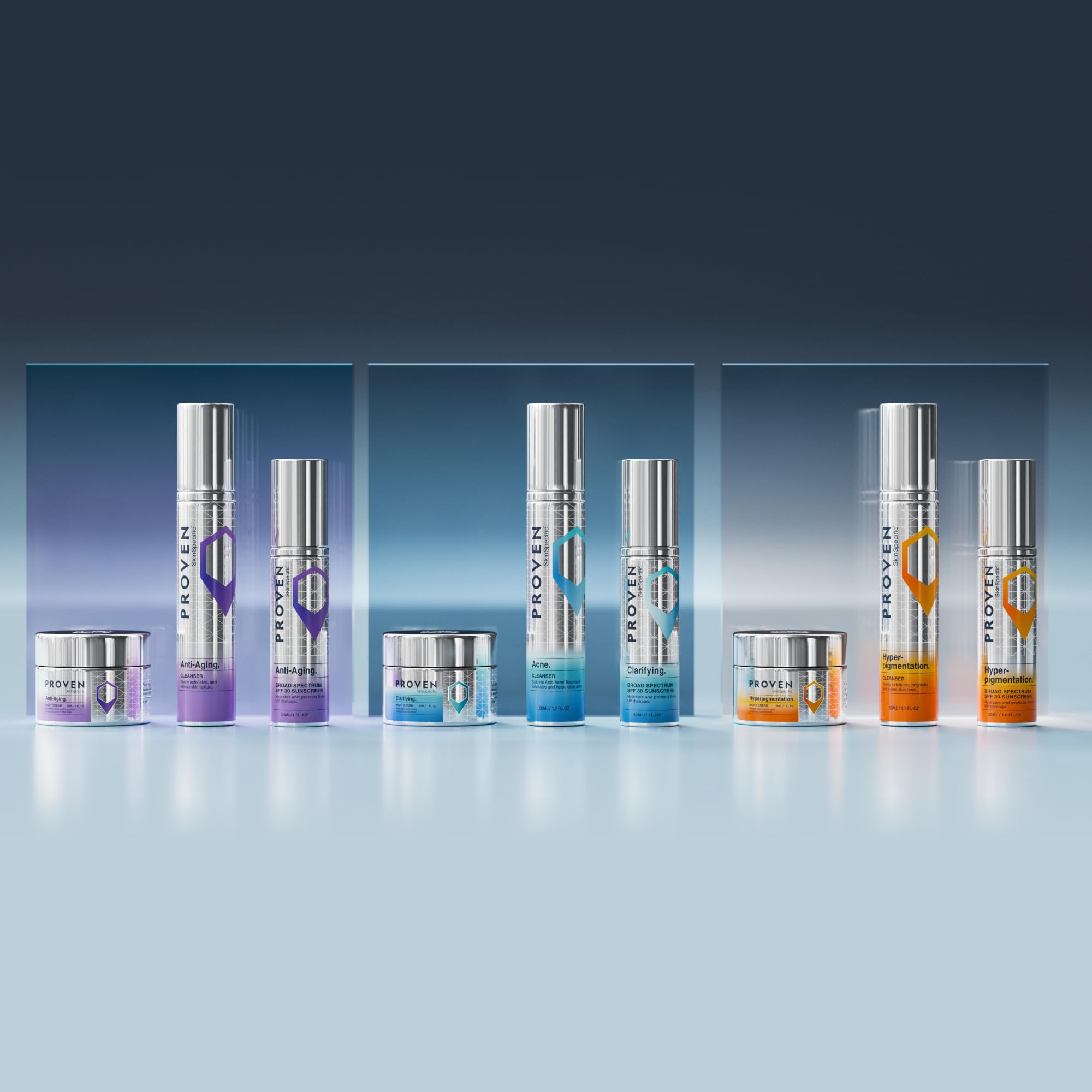PROVEN SkinSpecific Anti-Aging Routine — 3-Step System (Cleanser, Night Cream & SPF 30)