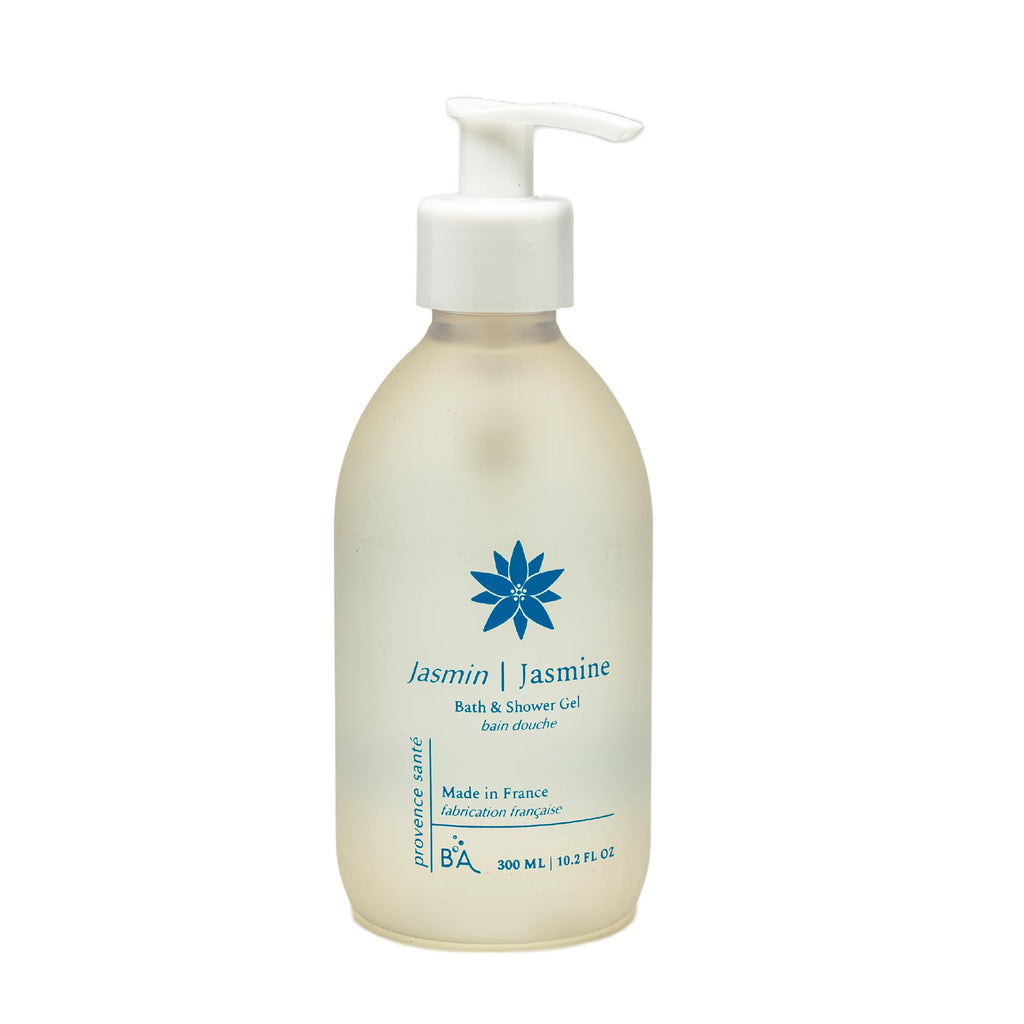 Provence Sante Cleansing Bath & Shower Gel – Almond Oil Moisturizing Body Wash, Jasmine Scent, Made in France