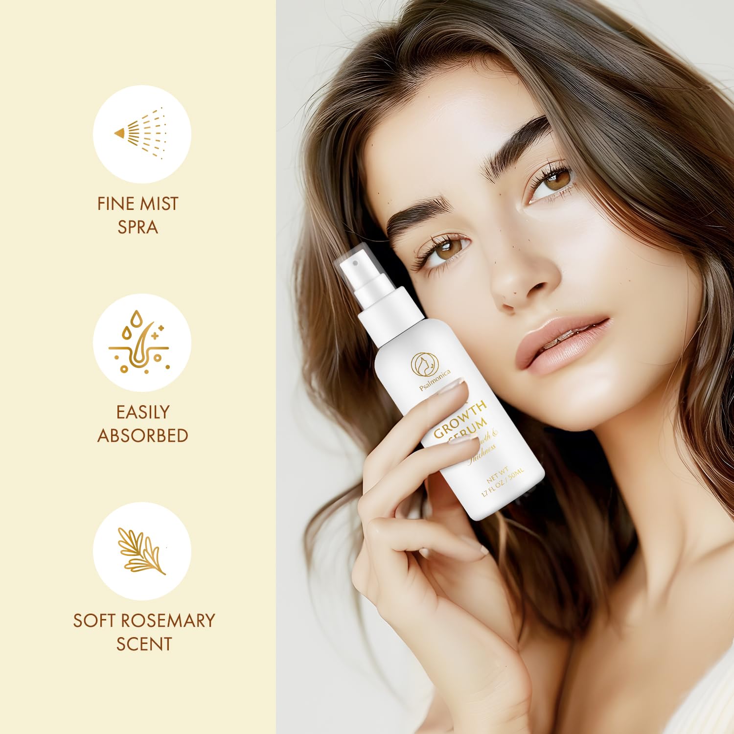 Psalmonica Hair Growth Serum - Rosemary, Batana Oil, Castor Oil, Rice Water, Biotin | 50 ml