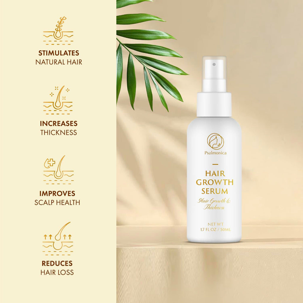 Psalmonica Hair Growth Serum - Rosemary, Batana Oil, Castor Oil, Rice Water, Biotin | 50 ml