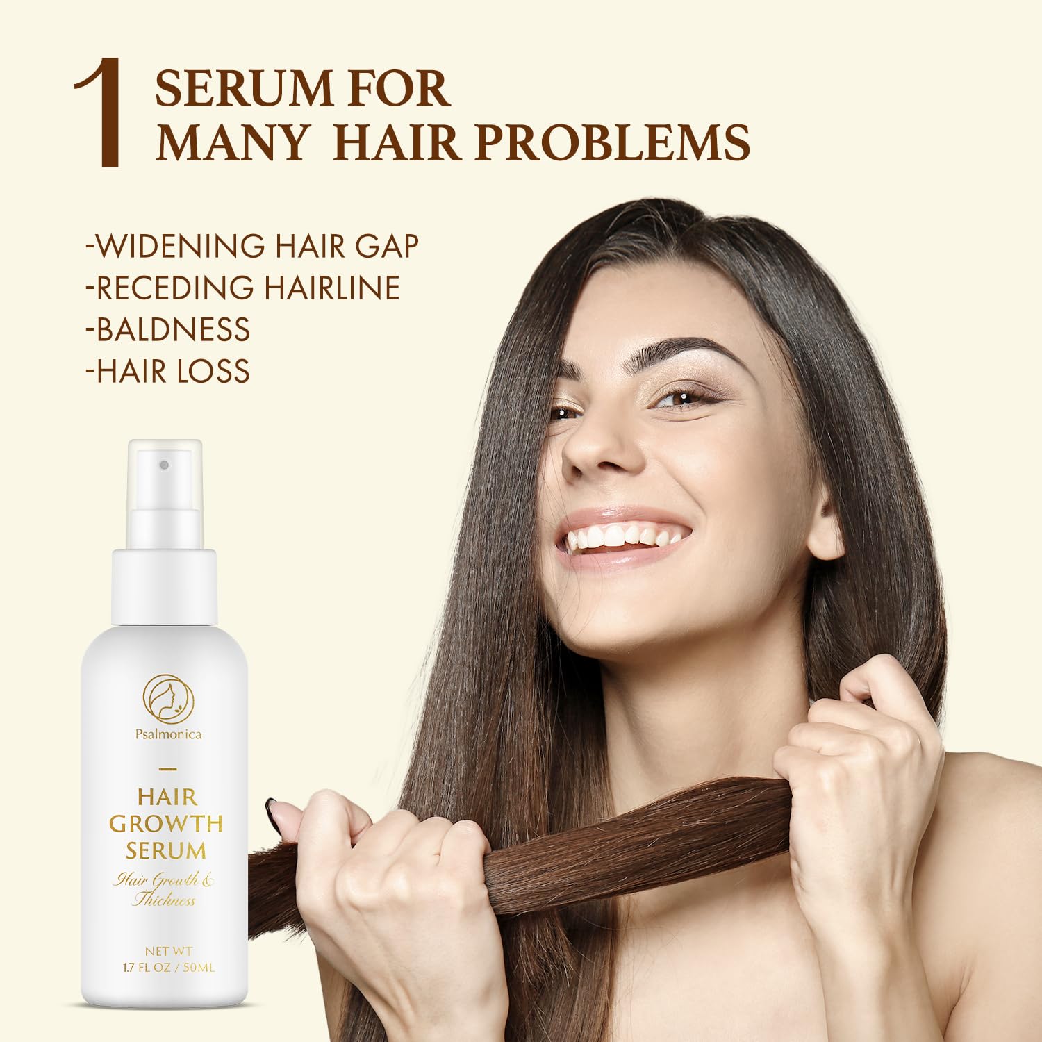 Psalmonica Hair Growth Serum - Rosemary, Batana Oil, Castor Oil, Rice Water, Biotin | 50 ml