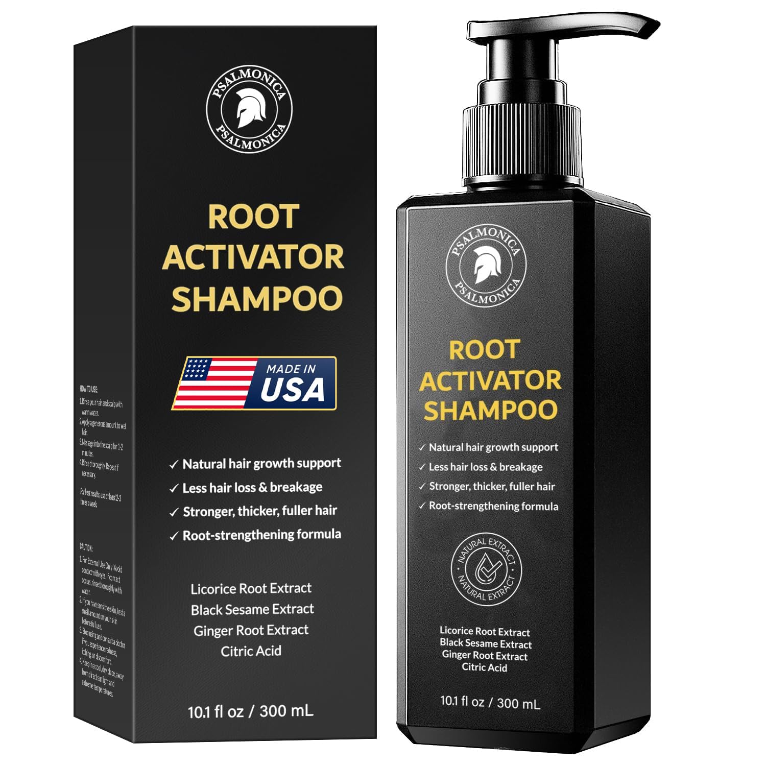 Psalmonica Root Activator Shampoo – Hair Growth Shampoo for Men & Women, Thinning Hair Solution, 10.1 Fl Oz