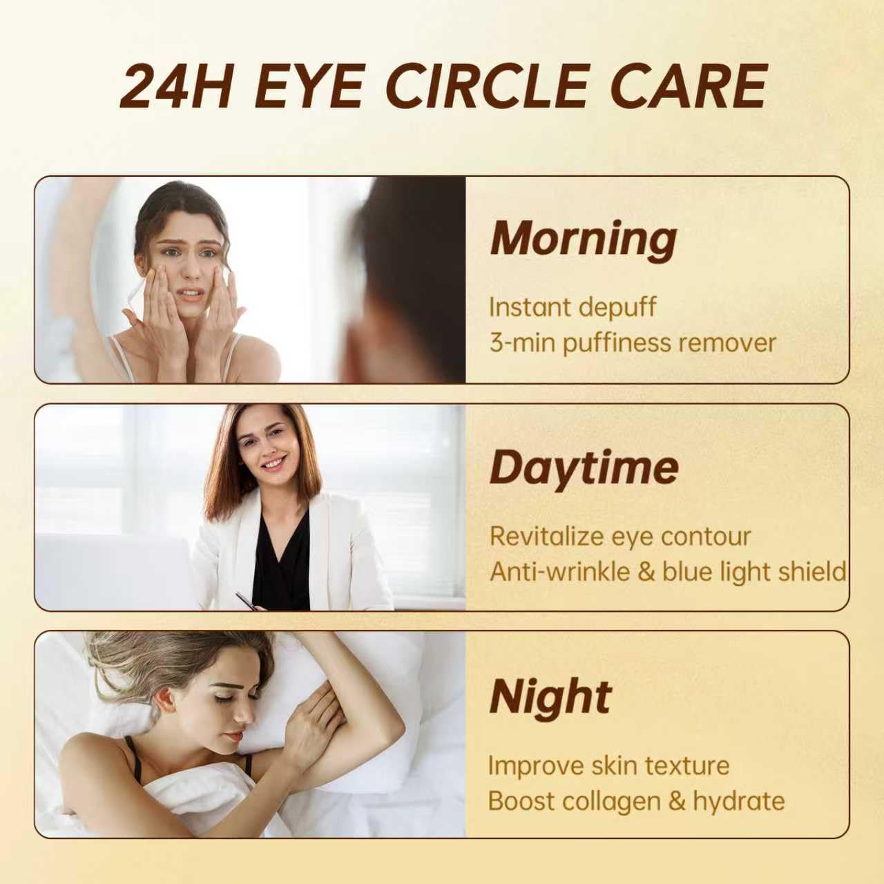 PUILOG 5% Caffeine Eye Cream – 360° Cryo Roller for Puffy Eyes & Dark Circles (15ml)