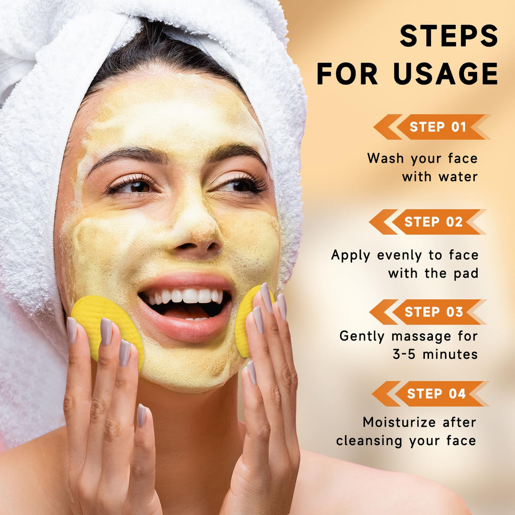 Pumkot Turmeric Kojic Acid Cleansing Pads – 80pcs Gentle Exfoliating Facial Pads